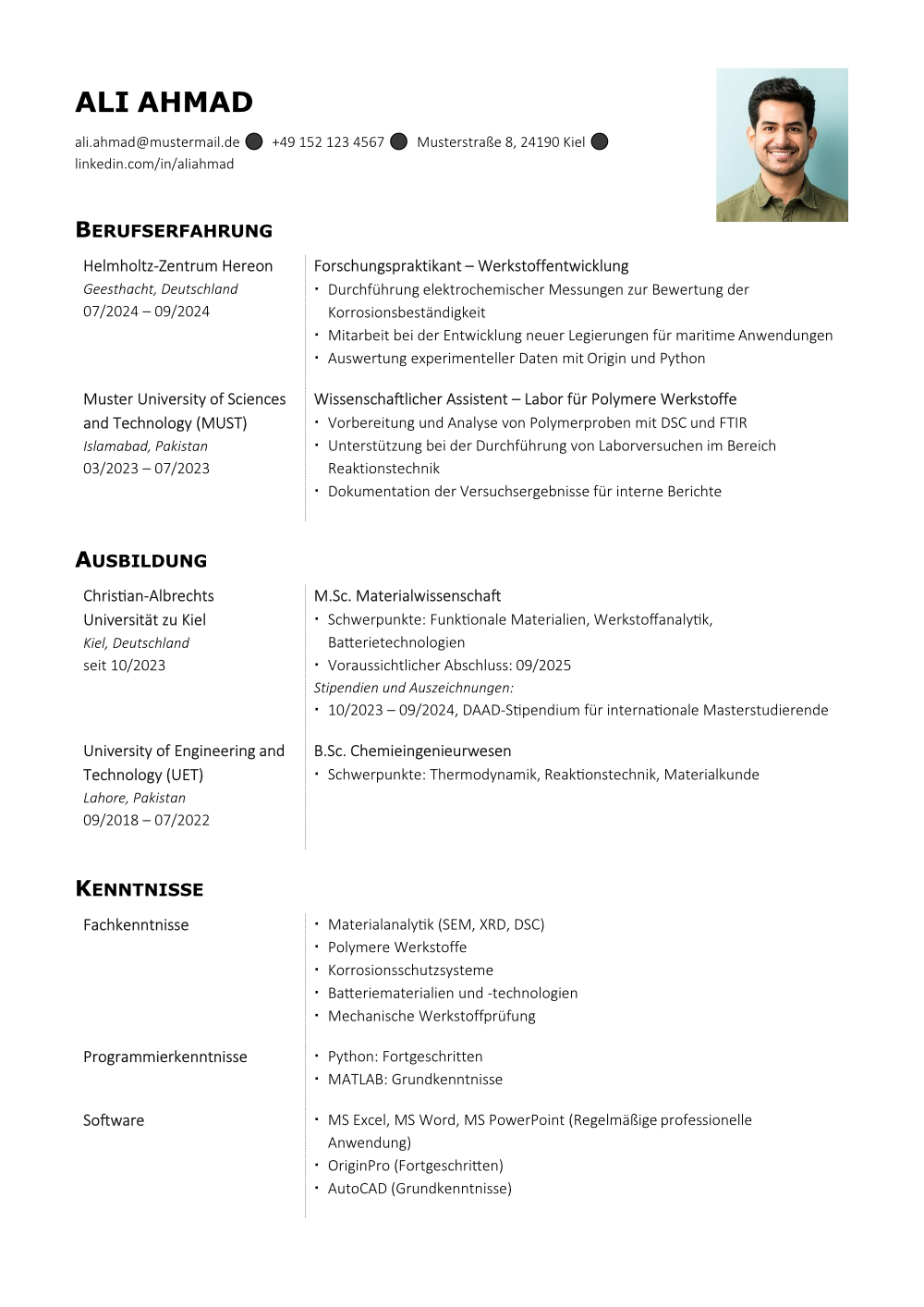CV sample-page 1